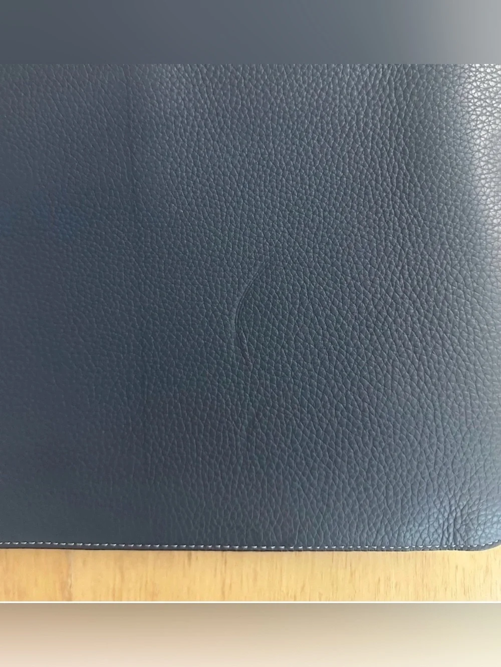 Coach CH068 15 Laptop Case Denim Blue Multi Color Center Stripe Leather  $272